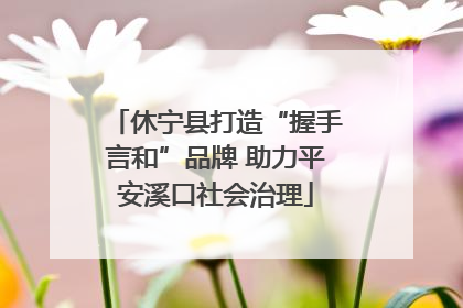 休宁县打造“握手言和”品牌 助力平安溪口社会治理