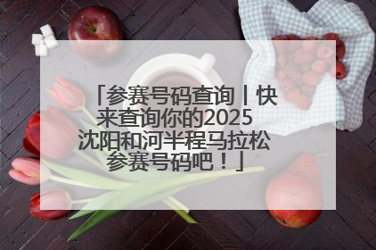 参赛号码查询丨快来查询你的2025沈阳和河半程马拉松参赛号码吧！