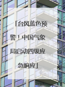 台风蓝色预警！中国气象局启动四级应急响应