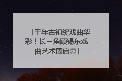 千年古镇绽戏曲华彩！长三角顾锡东戏曲艺术周启幕