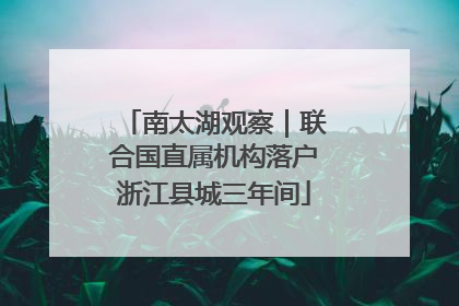 南太湖观察｜联合国直属机构落户浙江县城三年间