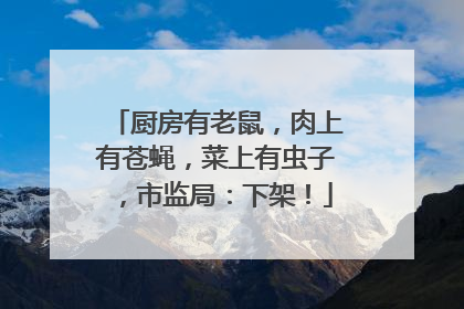 厨房有老鼠，肉上有苍蝇，菜上有虫子，市监局：下架！