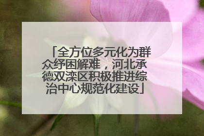 全方位多元化为群众纾困解难，河北承德双滦区积极推进综治中心规范化建设