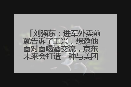 刘强东：进军外卖前就告诉了王兴，想邀他面对面喝酒交流，京东未来会打造一种与美团不同的商业模式