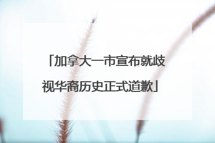 加拿大一市宣布就歧视华裔历史正式道歉