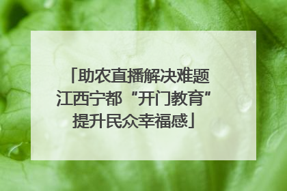 助农直播解决难题 江西宁都“开门教育”提升民众幸福感