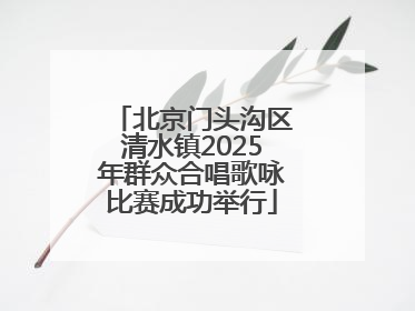 北京门头沟区清水镇2025年群众合唱歌咏比赛成功举行