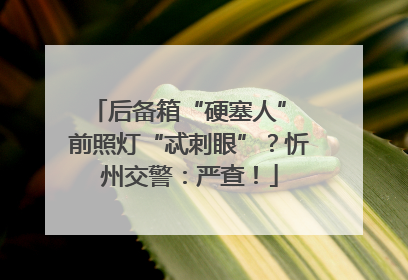 后备箱“硬塞人” 前照灯“忒刺眼”？忻州交警：严查！
