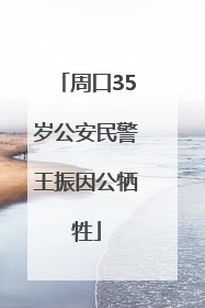 周口35岁公安民警王振因公牺牲
