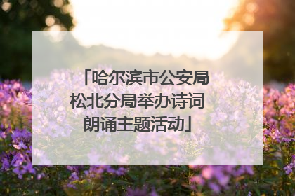 哈尔滨市公安局松北分局举办诗词朗诵主题活动