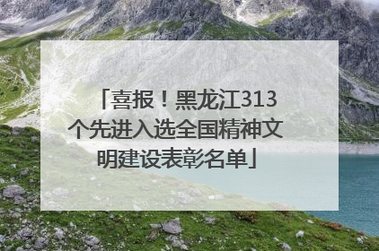 喜报！黑龙江313个先进入选全国精神文明建设表彰名单