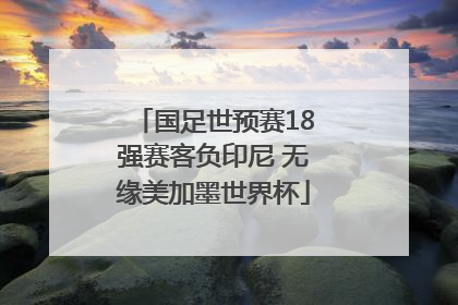 国足世预赛18强赛客负印尼 无缘美加墨世界杯