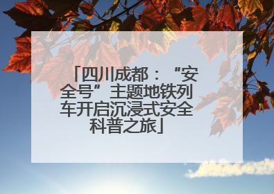 四川成都：“安全号”主题地铁列车开启沉浸式安全科普之旅