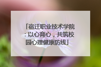 宿迁职业技术学院：以心育心，共筑校园心理健康防线