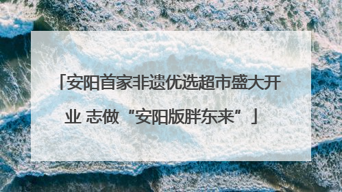 安阳首家非遗优选超市盛大开业 志做“安阳版胖东来”