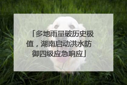 多地雨量破历史极值，湖南启动洪水防御四级应急响应