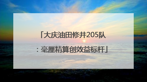 大庆油田修井205队：毫厘精算创效益标杆
