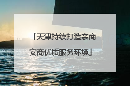 天津持续打造亲商安商优质服务环境