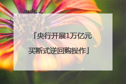 央行开展1万亿元买断式逆回购操作