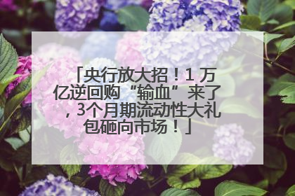 央行放大招！1 万亿逆回购“输血”来了，3个月期流动性大礼包砸向市场！