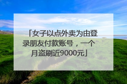 女子以点外卖为由登录朋友付款账号，一个月盗刷近9000元