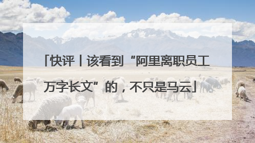 快评丨该看到“阿里离职员工万字长文”的，不只是马云