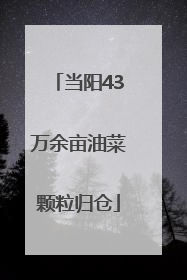 当阳43万余亩油菜颗粒归仓