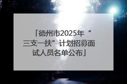德州市2025年“三支一扶”计划招募面试人员名单公布