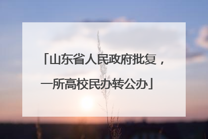 山东省人民政府批复，一所高校民办转公办