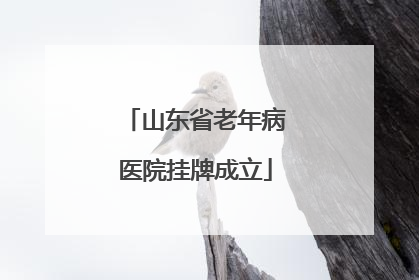 山东省老年病医院挂牌成立