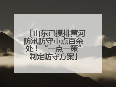 山东已摸排黄河防汛防守重点百余处！“一点一策”制定防守方案