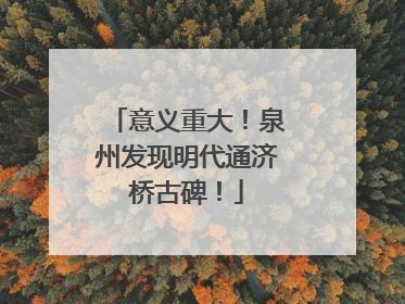 意义重大！泉州发现明代通济桥古碑！
