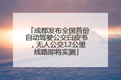 成都发布全国首份自动驾驶公交白皮书，无人公交12公里线路即将实测