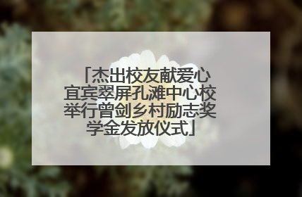 杰出校友献爱心 宜宾翠屏孔滩中心校举行曾剑乡村励志奖学金发放仪式