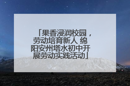 果香浸润校园，劳动培育新人 绵阳安州塔水初中开展劳动实践活动