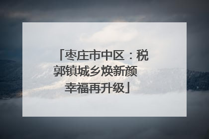 枣庄市中区：税郭镇城乡焕新颜 幸福再升级