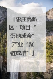 枣庄高新区：项目“落地成金” 产业“聚链成群”