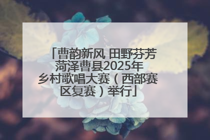 曹韵新风 田野芬芳 菏泽曹县2025年乡村歌唱大赛（西部赛区复赛）举行