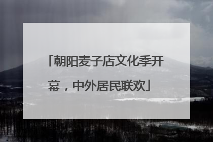 朝阳麦子店文化季开幕，中外居民联欢