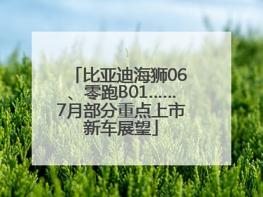 比亚迪海狮06、零跑B01……7月部分重点上市新车展望