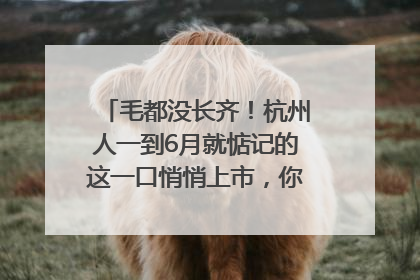 毛都没长齐！杭州人一到6月就惦记的这一口悄悄上市，你打算尝鲜吗？