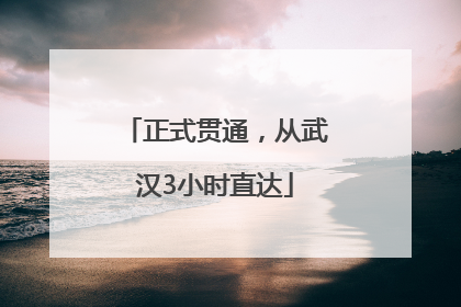 正式贯通，从武汉3小时直达