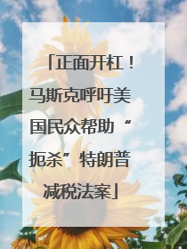 正面开杠！马斯克呼吁美国民众帮助“扼杀”特朗普减税法案