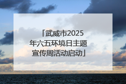 武威市2025年六五环境日主题宣传周活动启动