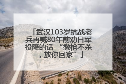武汉103岁抗战老兵再喊80年前劝日军投降的话 “缴枪不杀，放你回家”