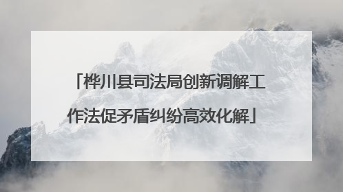 桦川县司法局创新调解工作法促矛盾纠纷高效化解