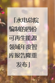 水电总院编制的四份可再生能源领域年度智库报告隆重发布