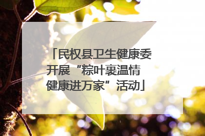 民权县卫生健康委开展“粽叶裹温情 健康进万家”活动