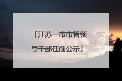 江苏一市市管领导干部任前公示