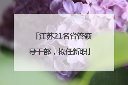 江苏21名省管领导干部，拟任新职